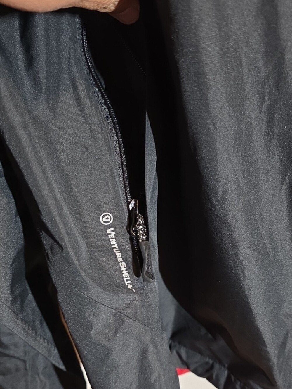 Champion Men's Black Hooded Raincoat with Red Trim - Picture 2 of 10
